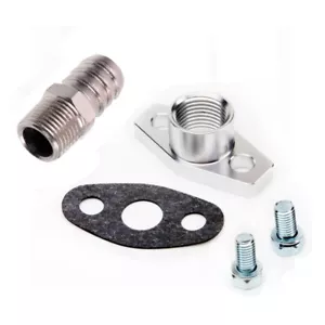 Brida de aluminio de retorno de aceite TRITDT turbo 3/4" púa se adapta a Garrett GT25R GT28R GT30R - Imagen 1 de 1