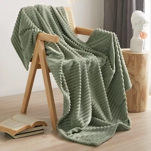 Geniospin Throw Blanket for Couch, Bed, Sofa – 280GSM 50"x60", Sage Green - Picture 1 of 8