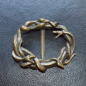 Lost Wax Casting Solid Brass Copper Snake Belt Buckle, For Width 38mm belt - Picture 1 of 9