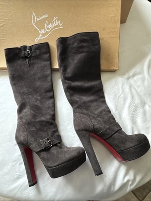 Authentic Louboutin Harletty 140 Suede BK32 Africa Suede Boots - Image 1 of 4