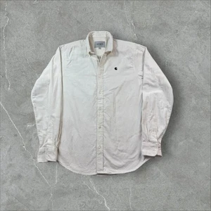 Carhartt WIP Corduroy Button Down Shirt White/Black S - Picture 1 of 8