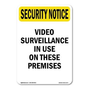 Calcomanía de plástico de metal letrero de videovigilancia en uso de OSHA - Imagen 1 de 5