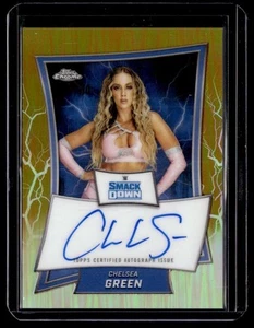 2024 Topps Chrome WWE Chelsea Green Blue Brand Gold Refractor Auto #’d /50 - Picture 1 of 2