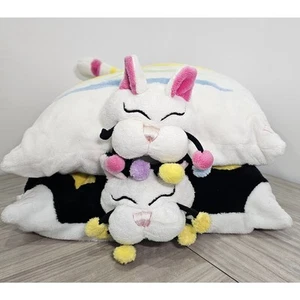 2 Whimsy Clay Amy Lacombe Blanca Cat Plush Pillow White Rainbow Black Stars Moon - Picture 1 of 15