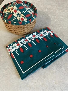 Cesta de huevos tejida a mano vintage 6" D posiblemente Kokemi, servilletas - Imagen 1 de 14