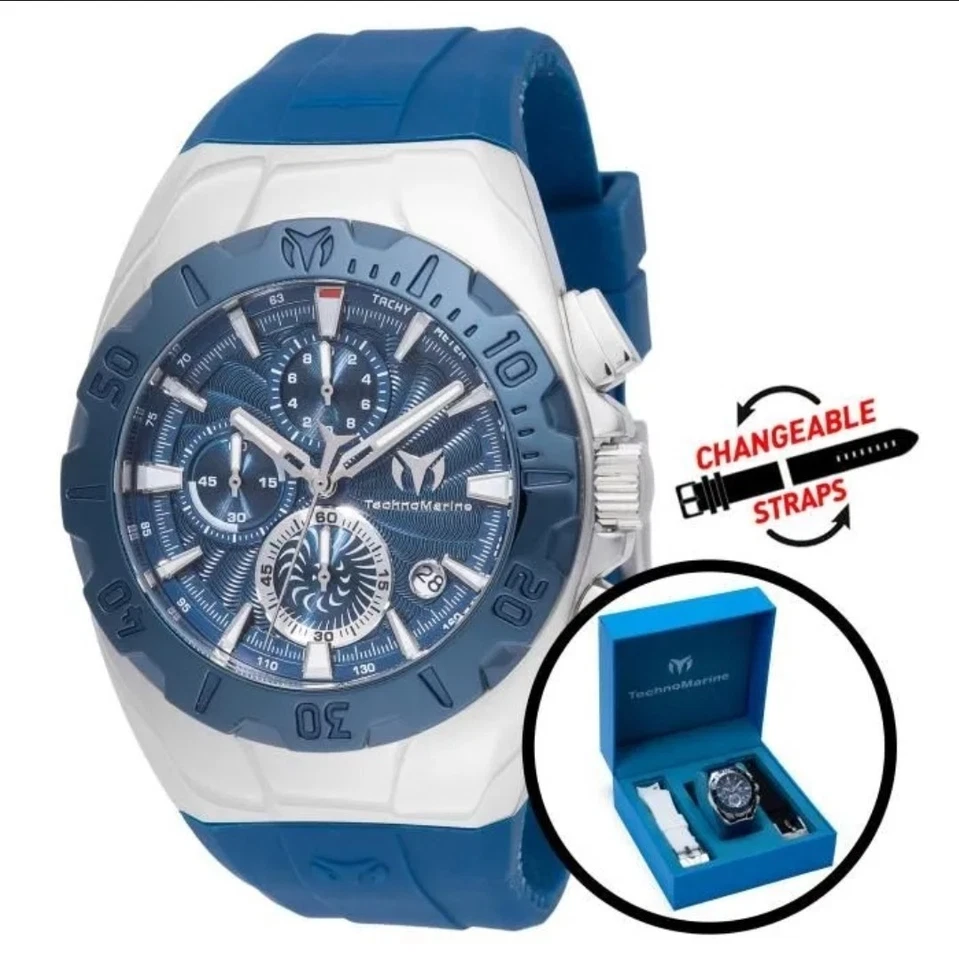 TM-124001 - TechnoMarine Cruise Original Men's Watch - 44mm, Blue, White, Black - Image 1 of 1