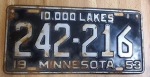Matrícula de Minnesota 1953 10'000 Lakes 242-316 - Imagen 1 de 2