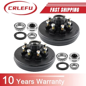 2pcs 12"X2" Trailer Brake Hub Drum Kit 8 on 6.5" for 7000lbs axle -22004 - Imagen 1 de 9