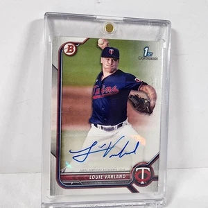 Carta Baseball Minnesota Twins Louie Varland Auto Firmata con Custodia Magnetica - Foto 1 di 1