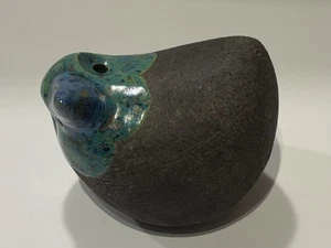 Raymond Kinghan RK Raku Ceramic Bird Scuplture Blue And Green Art Pottery - Imagen 1 de 15