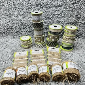 Burlap Ribbon Burlap Trim Rolls Wire-Edge 30 Rolls Lot Arts & Crafts Home Decor - Picture 1 of 11