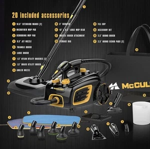 McCulloch 1500watt MC1375 Bidone Multiuso Pulitore a Vapore con 20 Accessori - Foto 1 di 5