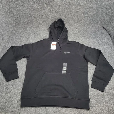 Nike Sudadera Para Hombres Grande Negra Ropa Deportiva Logo Polar Pullover Sudadera con Capucha Suéter Foto 1 de 4
