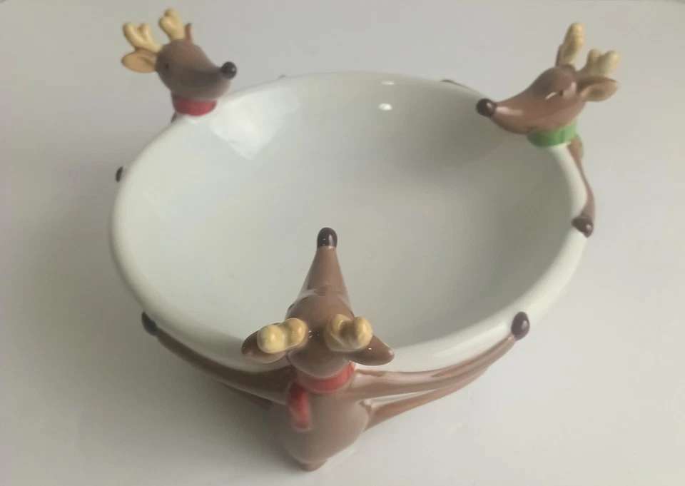 St. Nicholas Square Reindeer Games конфетное блюдо ореховая чаша - Изображение 1 из 4
