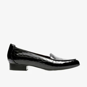 Clarks Womens Keesha Luca Black Patent/Crocodile Loafers Patent Workwear,Smart - Picture 1 of 6