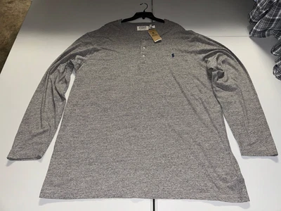 NWT's Polo Ralph Lauren Grey Henley Long Sleeve T-shirt 2XLT Tall - Image 1 of 4