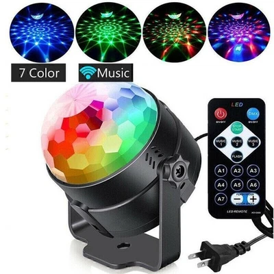 LED Magic Ball Stage Light Club RGB Rotating Disco Party Birthday Decor Light AU - Image 1 of 4