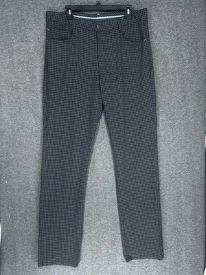 Footjoy 5-Pocket Performance Golf Pants Mens 36x34 Black Plaid Athletic Fit - Image 1 of 4