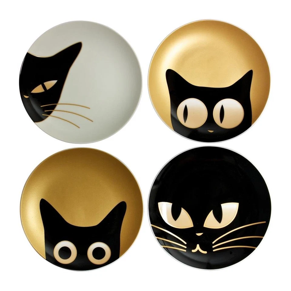 Piatto 6,5" Occhi di Gatto Set di 4 Disegni Assortiti di - Immagine 1 di 1
