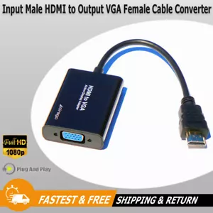 Cirago HDMI to VGA Female 1080P Video Converter Cable Adapter For PC Monitor - Picture 1 of 8