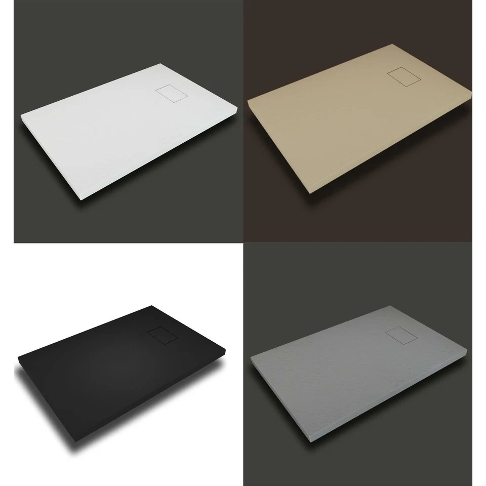 Receveur de douche  SMC  en fibre de verre effet pierre avec bonde inclus H. 2.6 - Photo 1/4