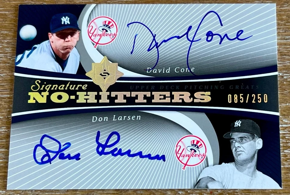 DAVID CONE / DON LARSEN 2005 Upper Deck Ultimate Signature NO-HITTERS AUTO #/250 - Image 1 of 1