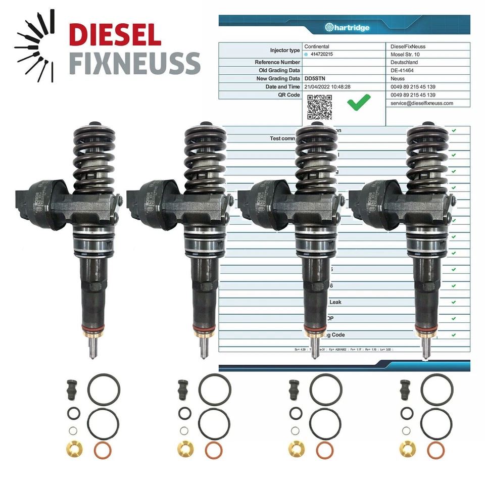 4xBosch Buse Pompe Unité Pde 0414720215 038130073AG VAG 1.9TDi 1.4TDi Injecteur - Photo 1/4