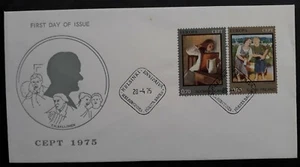 1975 Finland Paintings FDC ties 2 Multicoloured stamps cd Helsinki - Bild 1 von 2