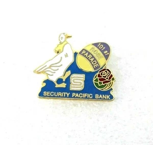 101st Tournament of Roses Security Pacific Bank California Duck Egg Lapel Pin - Picture 1 of 3