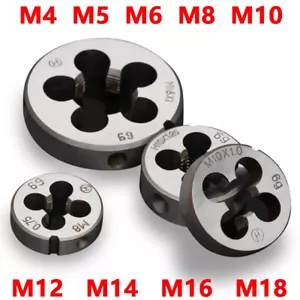 M4 - M10 M12 M14 M16 M18 Metric Fine Thread Cutting Die - Round Threading Dies - Picture 1 of 5