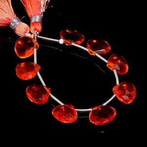 Cuentas facetadas corazón piedras preciosas cuarzo naranja natural 9X9 10X10 mm filamento 4" E-2390 - Imagen 1 de 1