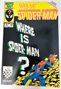 WEB OF SPIDERMAN Issue 18 Marvel Comic Book 1986 RAW "The Longest Road" - Picture 1 of 5