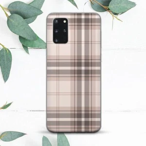 Beige Checkered Plaid Pattern Case For Samsung Note 20 S20 S21 S22 S23 S24 FE - Picture 1 of 1