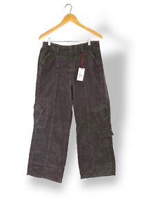 Urban Outfitters Y2K Corduroy Baggy Trousers Grey Size 30W