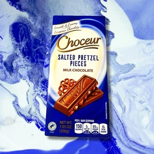 Choceur Premium European Milk Chocolate Bar with Salted Pretzel Pieces (7.05 Oz) - Picture 1 of 2