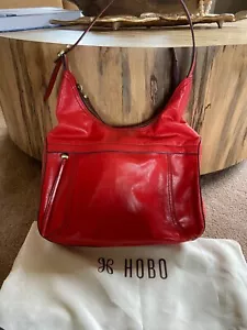 $325 HOBO Fortune Large RED Smooth Hide Leather Shoulder Bag - Picture 1 of 6