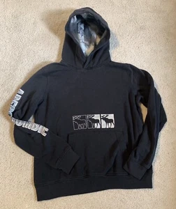 Abercrombie Kids Black Blue Camo Lined Hooded Sweatshirt Boys Size 15/16 - Picture 1 of 10
