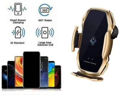 New Car Wireless Charger Auto Clamping Smart Sensor Fast Charger Holder - Image 1 of 2