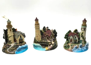 Thomas Kinkade Bradford Exchange Lighthouse Ornaments Set Of 3 - Picture 1 of 8