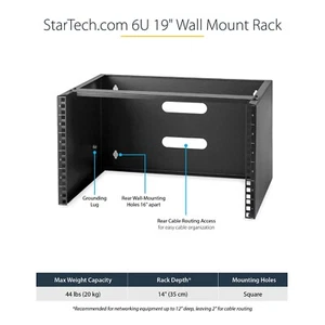 StarTech 6U Wall Mount Network Equipment Rack - 12 inch Deep - 19" Patch Pan - Picture 1 of 3