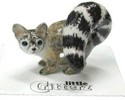 Little Critterz Miniature Porcelain Animal Figure Ringtail Cat "Miner" LC147 — 第 1/2 张图片