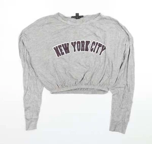 Missguided Womens Grey Viscose Blend Sweatshirt Size 8 - New York, C - Picture 1 of 12
