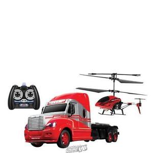 World Tech Toys-RED-R/C Mega Hauler Truck & Helicopter Combo Pack
