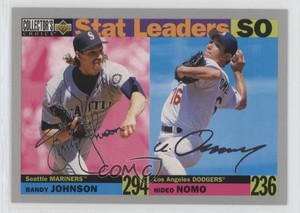 1996 Upper Deck Collector's Choice Silver Signature Randy Johnson Hideo Nomo HOF