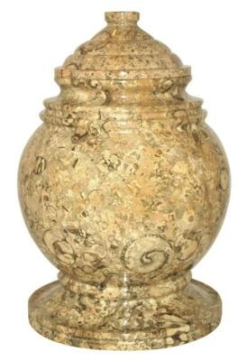 Princess Fossil Stone Marble Adult/Large Funeral Cremation Urn for Ashes 11.5"