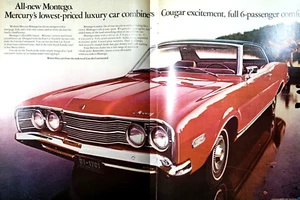 PRINT AD 1967 Mercury Montego 1968 Hardtop Fine Car Touch 2 pg - Picture 1 of 4