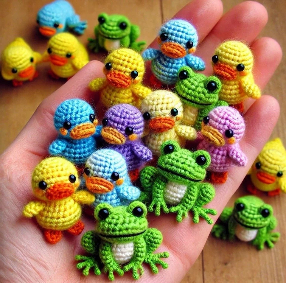 Adorable Mini Duck & Frog PDF Crotchet Amigurumi Toy Tutorial Beginner Friendly - Image 1 of 1