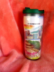 RARE 2012 Starbucks Seoul South Korea Travel Tumbler 12oz Glittered City Scene - Picture 1 of 6