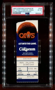 Michael Jordan 69pts - PSA Ticket 1990 Chicago Bulls @ Cleveland 3/28 - Picture 1 of 2