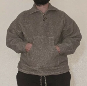 RAR Vintage Tribal Ecuador XL Decke Heavy Tweed WOLLE Pullover Taschen Sweater - Bild 1 von 12